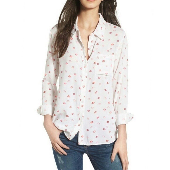 Rails Rosci KISS Me Down Button Down shirt XS - Picture 2 of 16